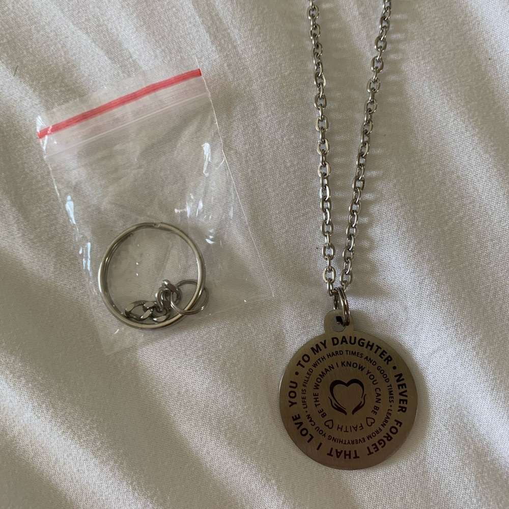 Engraved Mother Daughter Charm/Necklace - Picture 4 of 4